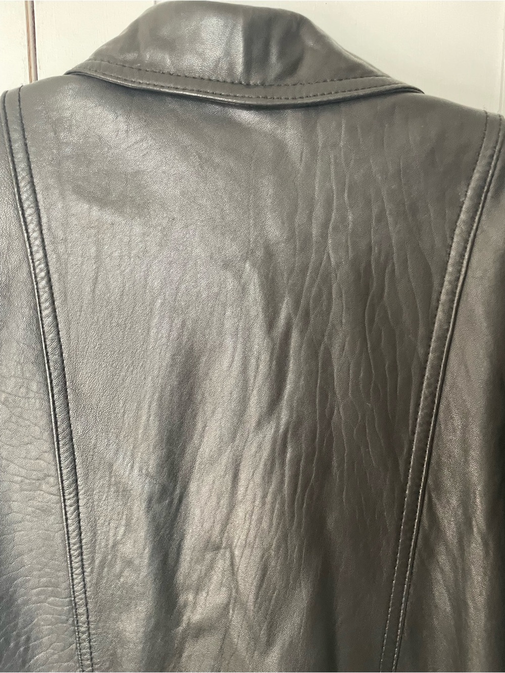 😍 Coat Sale ,Closet Clean Out ! Black Leather Blazer Jacket - Picture 8 of 15